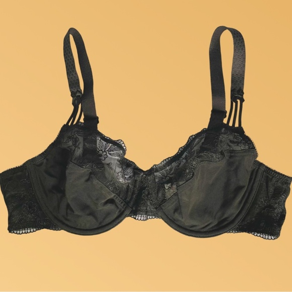Nuance Demi Cup Black Floral Lace Bra